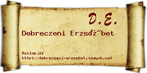 Debreczeni Erzsébet névjegykártya