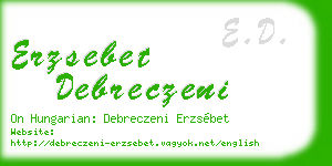 erzsebet debreczeni business card